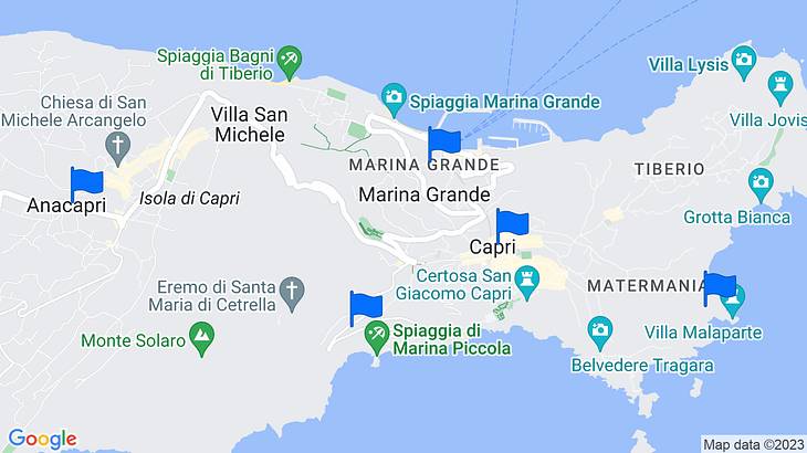 Capri Places to Stay Map