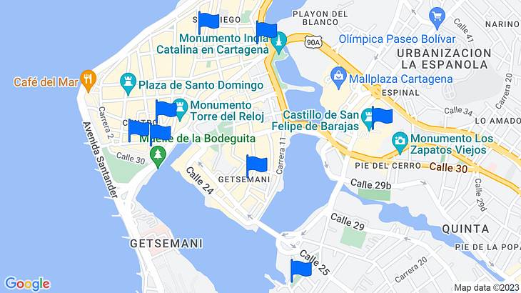 Cartagena Things to Do Map