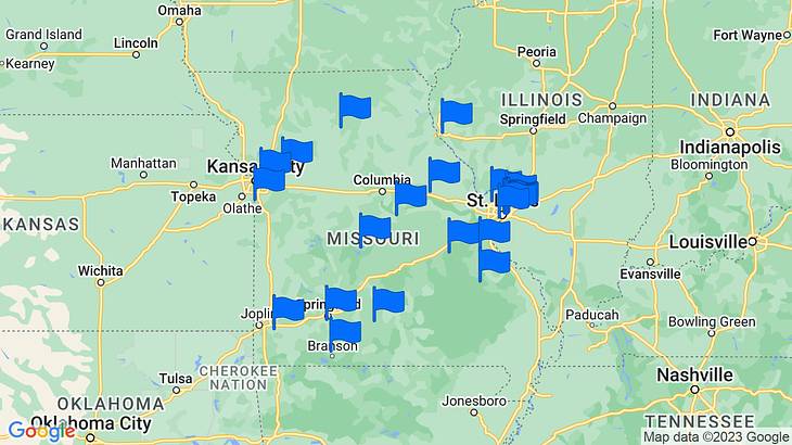 Missouri Landmarks Map