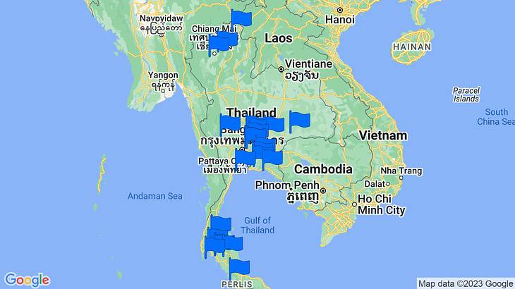 Thailand Landmarks Map