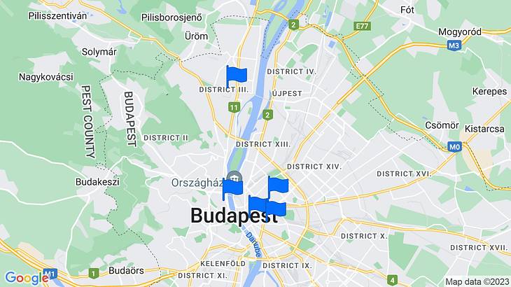 Budapest Places to Stay Map