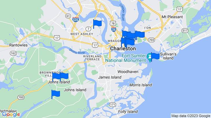 Charleston Landmarks Map