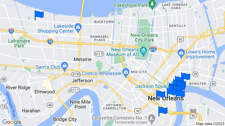 New Orleans Things to Do Map