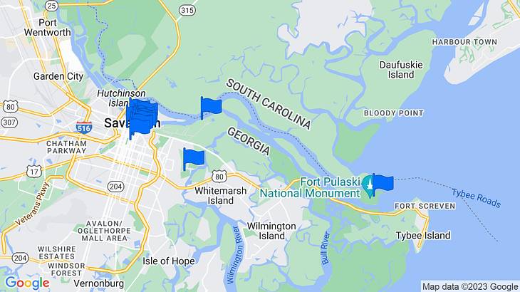 Savannah Landmarks Map