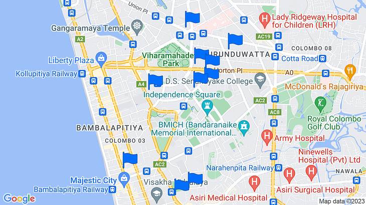 Colombo Cafes Map