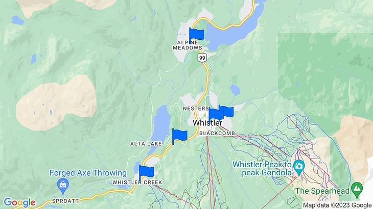 Whistler Places to Stay Map