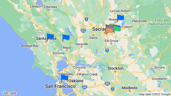 Sacramento Date Ideas Map