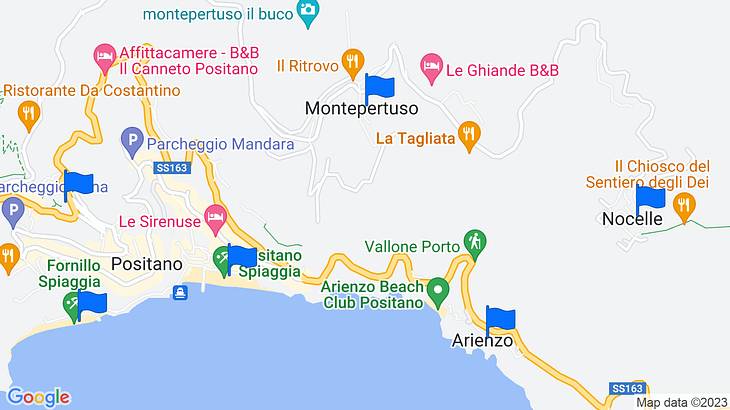Positano Places to Stay Map