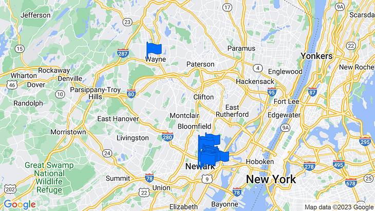 Newark Landmarks Map