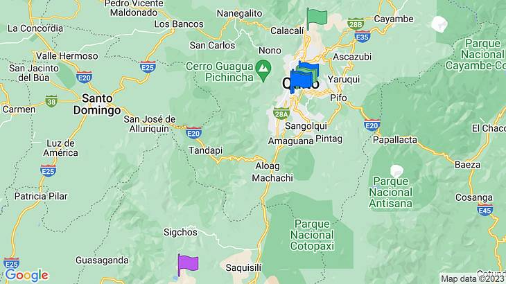 Quito 3-Day Itinerary Map
