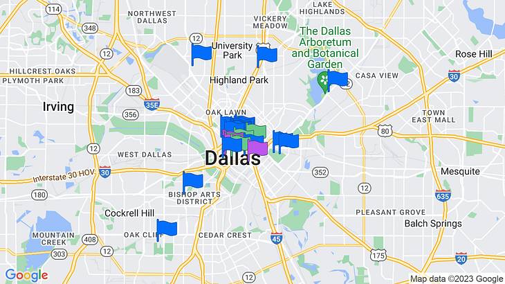 Dallas Landmarks Map