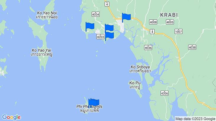 Krabi Places to Stay Map