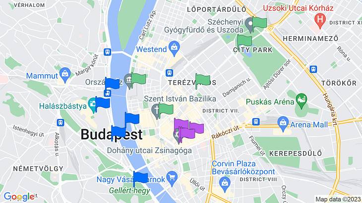 Budapest 3-Day Itinerary Map