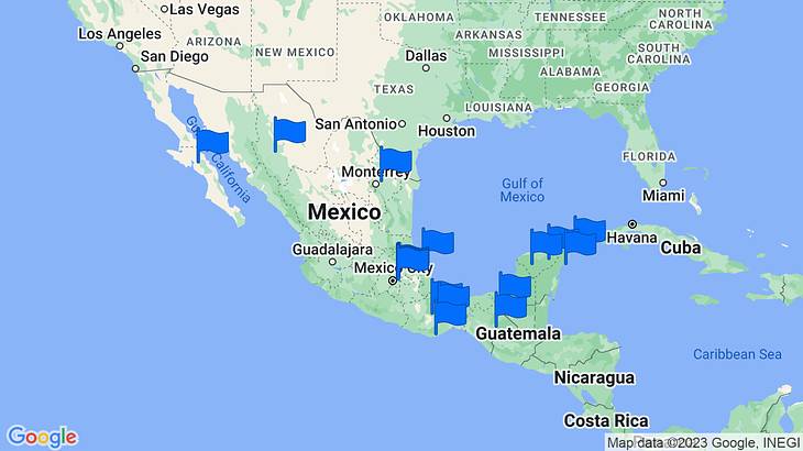 Mexico Landmarks Map