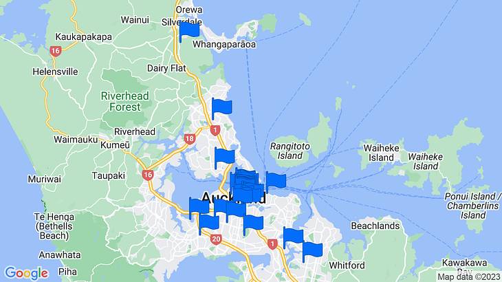 Auckland Things to Do Map