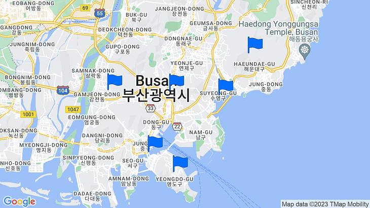 Busan Places to Stay Map