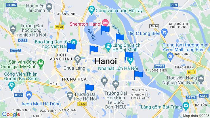 Hanoi Places to Stay Map