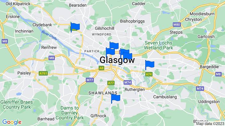 Glasgow Places to Stay Map