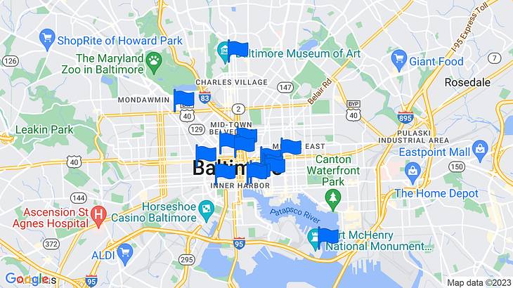 Baltimore Landmarks Map