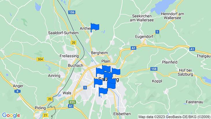Salzburg Places to Stay Map