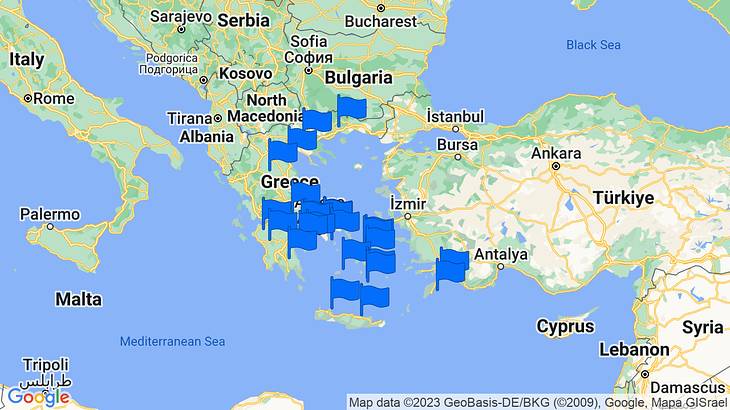 Greece Landmarks Map