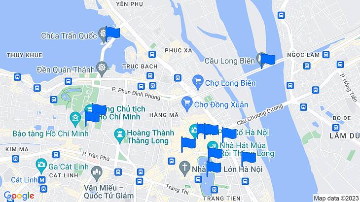 Hanoi 1-Day Itinerary Map