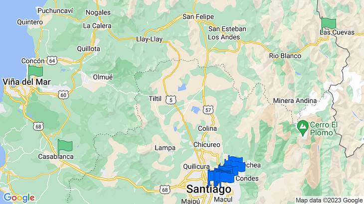 Santiago Things to Do Map