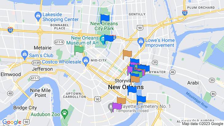 New Orleans Landmarks Map