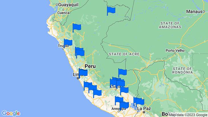 Peru Landmarks Map