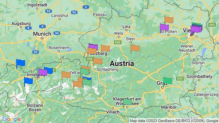 Austria Landmarks Map
