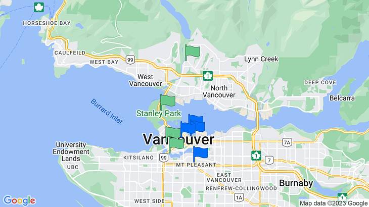 Vancouver 2-Day Itinerary Map