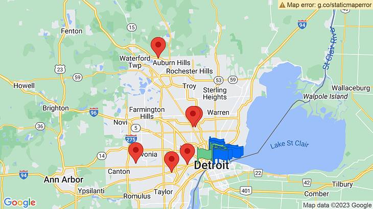 Detroit Things to Do Map