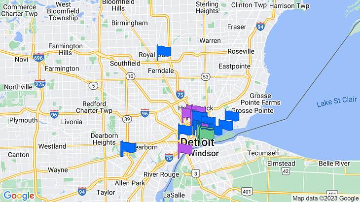 Detroit Landmarks Map