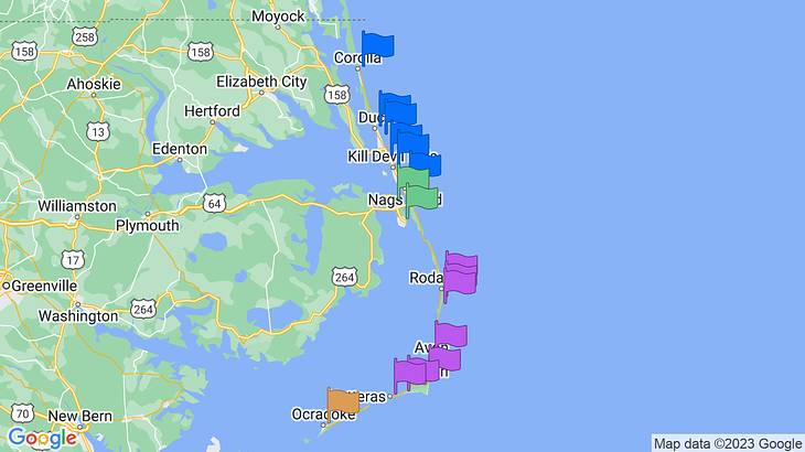 Outer Banks Towns Map