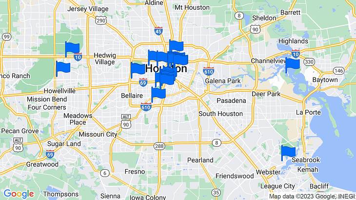Houston Landmarks Map