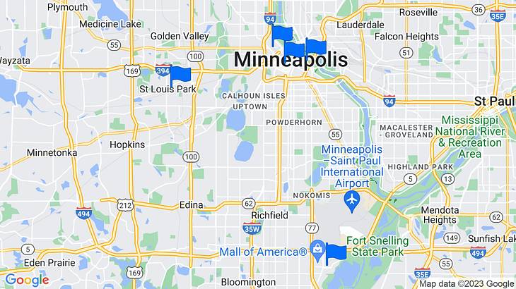 Minneapolis Places to Stay Map