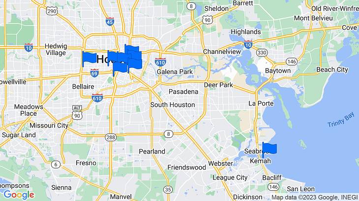 Houston Places to Stay Map