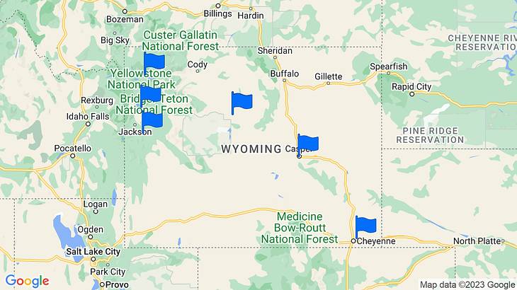 Wyoming Things to Do Map