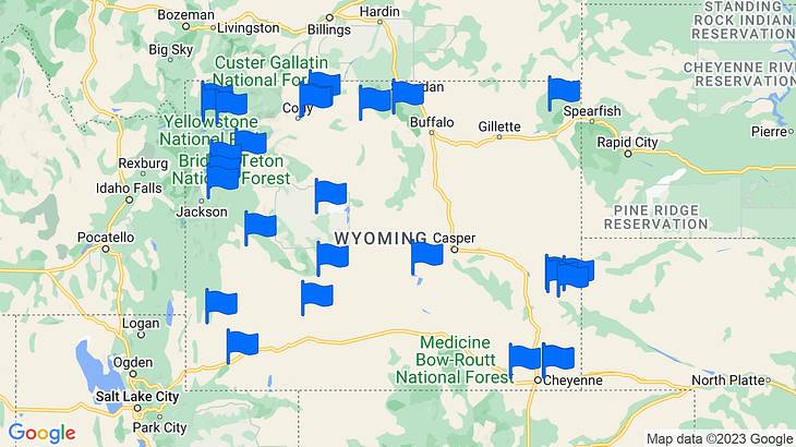 Wyoming Landmarks Map
