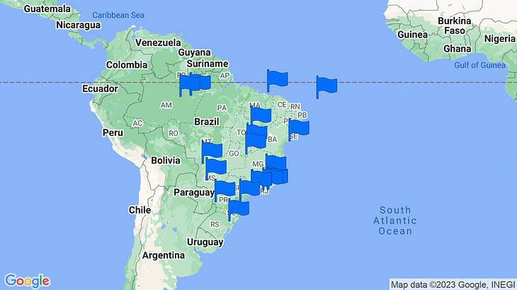 Brazil Landmarks Map