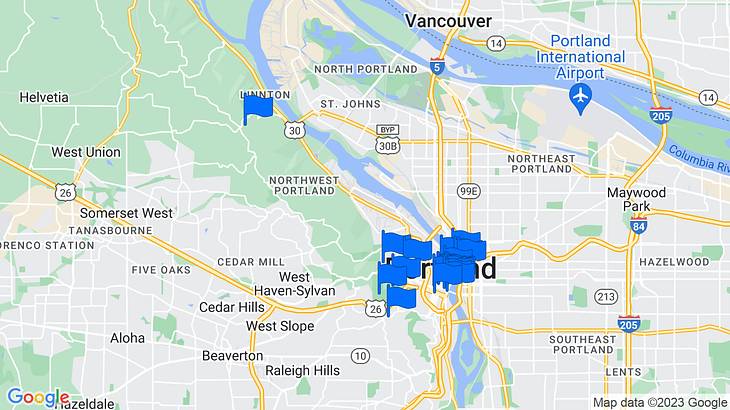 Portland Landmarks Map