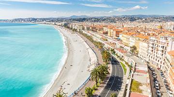 A weekend in Nice, France - View of mediterranean city & beach coastline from above