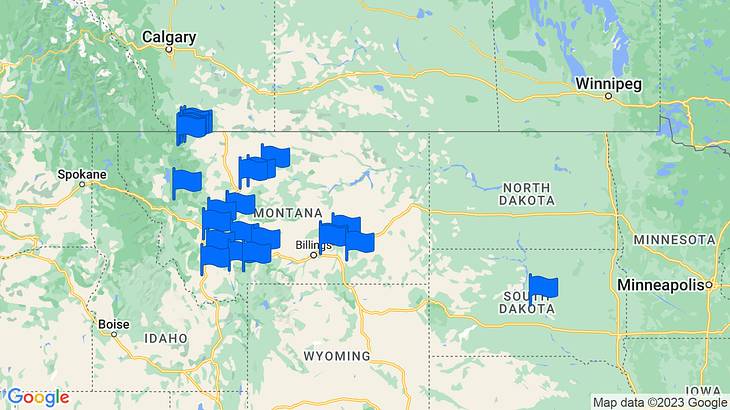 Montana Landmarks Map
