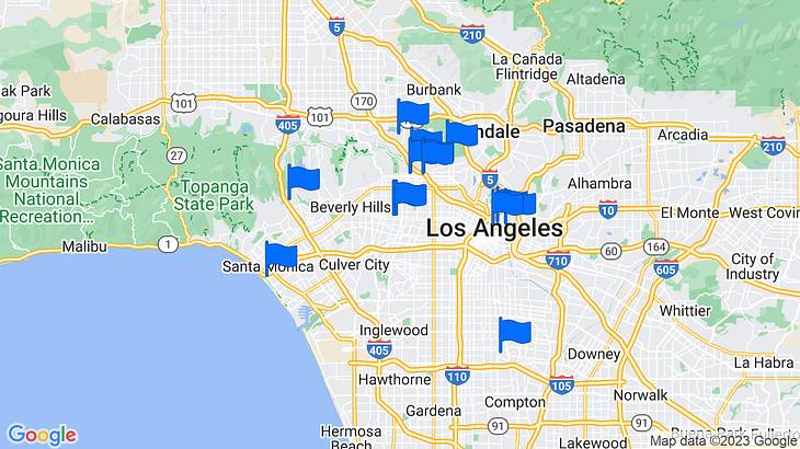 Los Angeles Landmarks Map