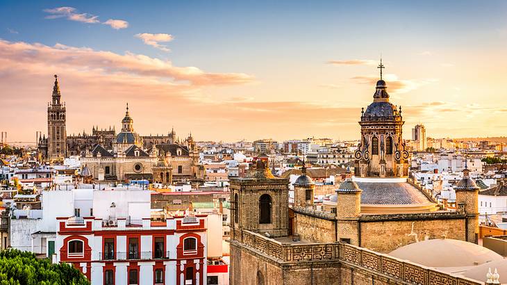 Winter sun in Europe - Seville cityscape, Spain Winter sun in Europe - Seville cityscape, Spain