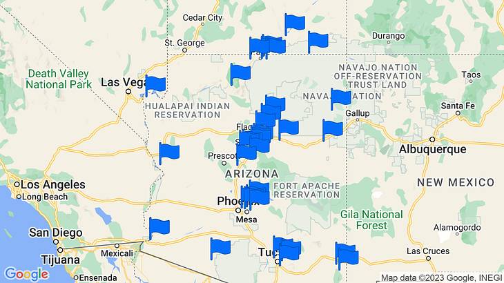 Arizona Landmarks Map