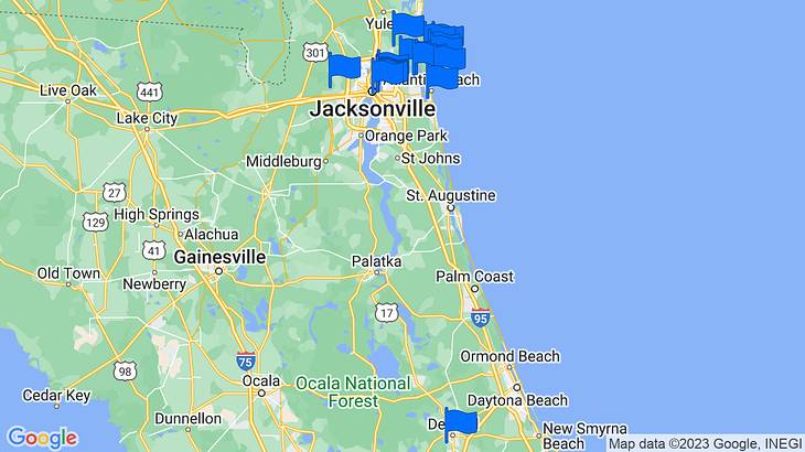 Jacksonville Landmarks Map