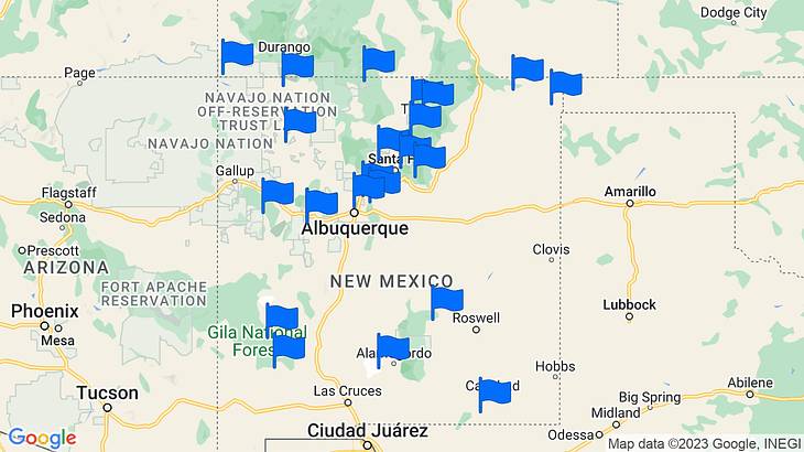 New Mexico Landmarks Map