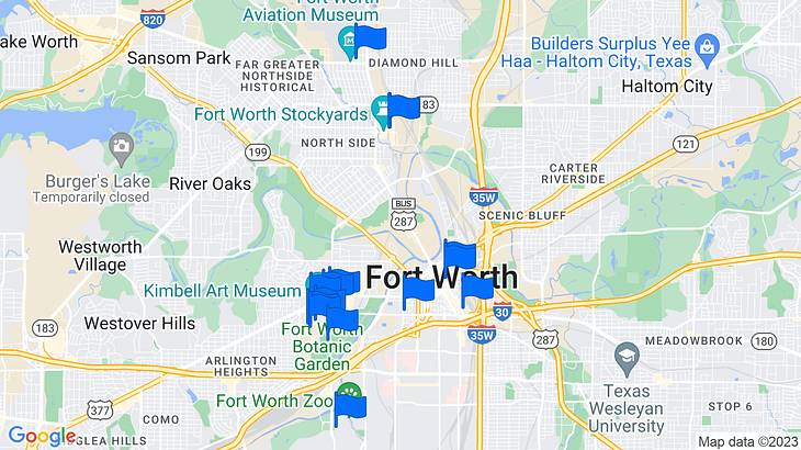 Fort Worth Landmarks Map