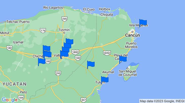 Cancún Excursions Map